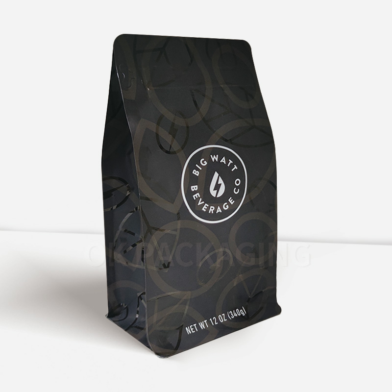 China Custom Printing Aluminum Foil Zip lock Bag Flat Bottom Bag Zipper Coffee Packing For Coffee Beans Manufacturer and Supplier OK Packaging